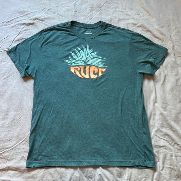 RVCA Other - RVCA T Shirt Men's XXL Graphic Balance of Opposites Vintage Dye Slim Fit Green